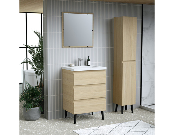 Meuble sous vasque a poser decor scandinave "style" l.60 x h.86 x p.45 cm - Brico Dépôt