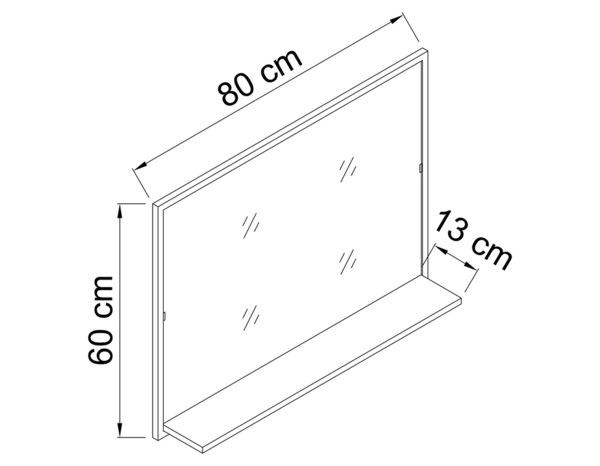 Miroir tablette decor bois "district"  l.80x h.60 x p.1, 3 cm - Brico Dépôt