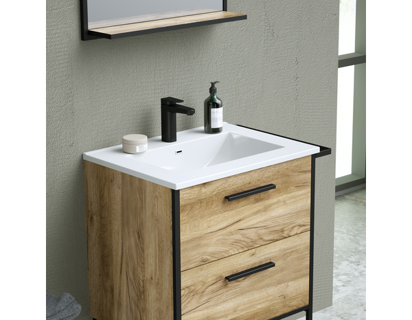 Plan vasque resine blanc "district" l.60 x p.46 cm - Brico Dépôt