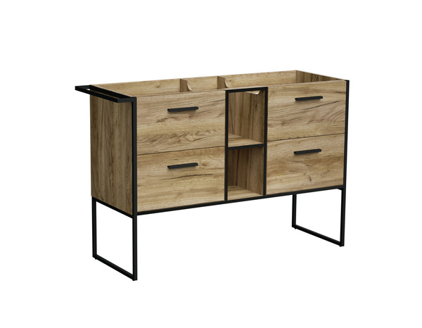 Meuble double vasque à poser decor bois "district" l.127 x h.85 x p.45 cm - Brico Dépôt