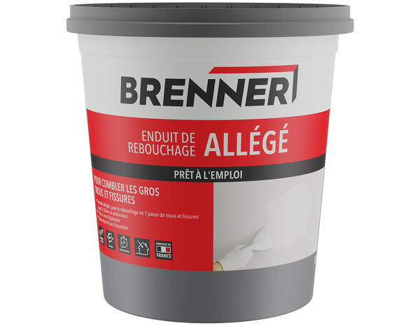 Enduit de rebouchage pâte allégé - Pot 500 g - Brenner - Brico Dépôt