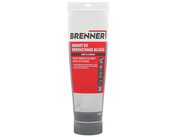 Enduit de rebouchage allégé en pâte - Tube 200 ml - Brenner - Brico Dépôt
