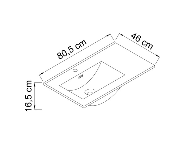 Plan vasque resine noir "district" l.80,5 x p.46 cm - Brico Dépôt