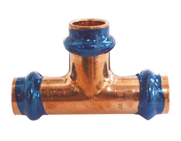 Raccord T égal en cuivre à sertir FFF Ø12 - Somatherm - Brico Dépôt