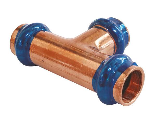 Raccord T égal en cuivre à sertir FFF Ø12 - Somatherm - Brico Dépôt