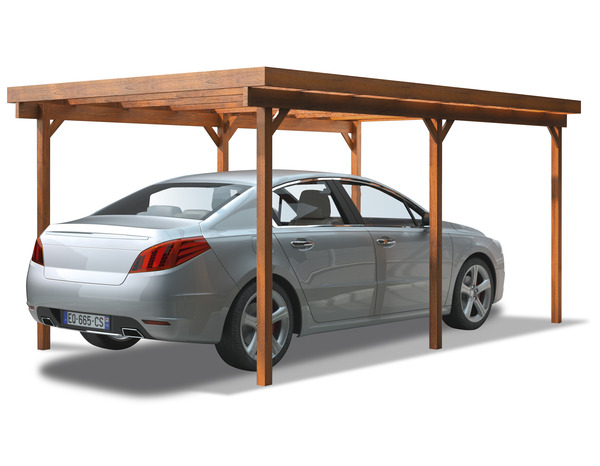 Carport en bois traitement autoclave - L. 3 x l. 5 x H. 2,33 m - Brico Dépôt