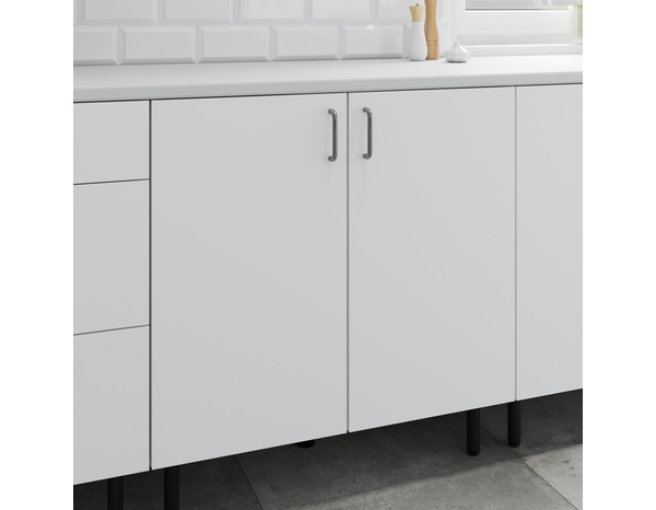 Meuble bas 2 portes "Pragma" - Blanc - L. 80 x H. 86 x P. 59 cm - Brico Dépôt