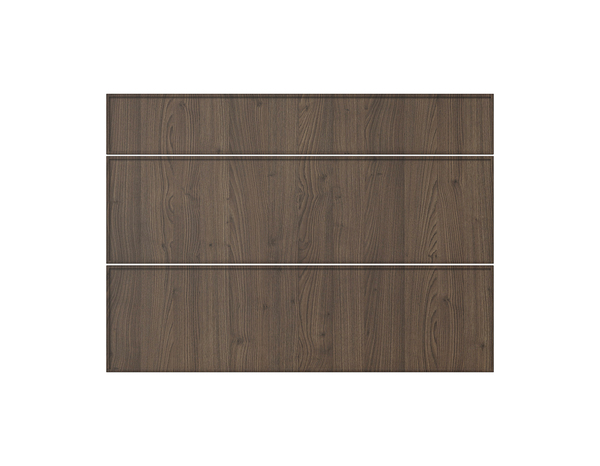 Façade 1 tiroir + 2 casseroliers 100cm "Heline" noyer mat - l. 99.7 x - h. 71.5cm - Cooke and Lewis - Brico Dépôt