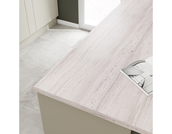 Plan de travail aspect travertin gris l.300 x P.62 x Ép. 3,8 cm - Cooke and Lewis - Brico Dépôt