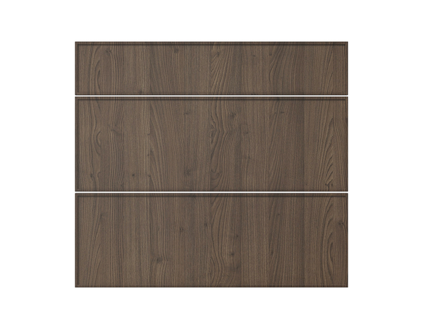 Façade 1 tiroir + 2 casseroliers 80cm "Heline" noyer mat - l. 79.7 x h. 71.5cm - Cooke and Lewis - Brico Dépôt