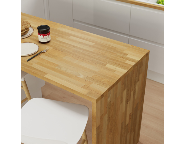 Plan de travail hêtre massif l.300 x P.62 x Ép. 4 cm - Cooke and Lewis - Brico Dépôt