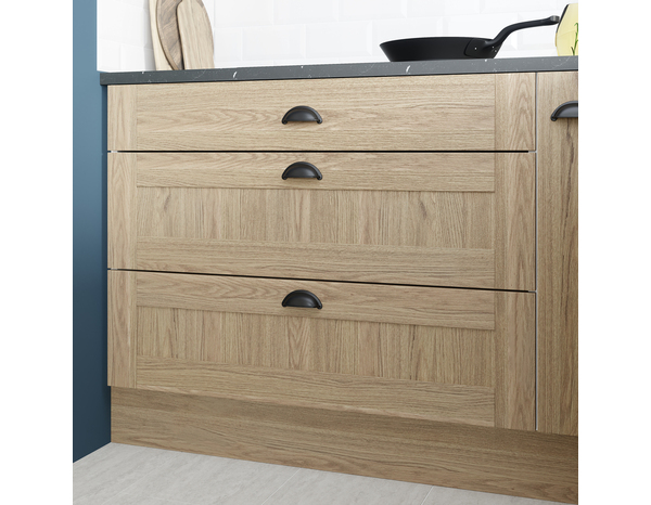 Façade 1 tiroir + 2 casseroliers 100cm "Coline" chêne clair - L. 99.7 x H. 71.5cm - Cooke and Lewis - Brico Dépôt