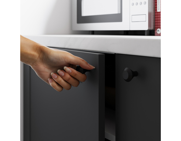 2 boutons de cuisine ronds 3cm noir mat - Cooke and Lewis - Brico Dépôt