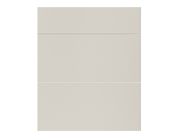 Façade 1 tiroir + 2 casseroliers 60cm "Dorice" beige mat - l. 59.7 x h. 71.5cm - Cooke and Lewis - Brico Dépôt