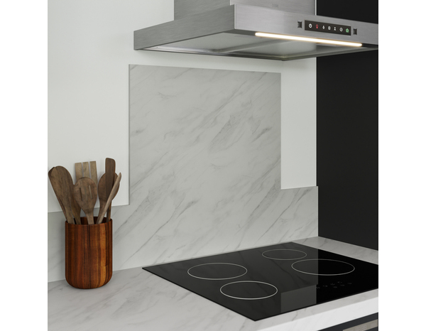 Crédence effet marbre blanc L.240 x H.60 cm x Ep. 8 mm - Cooke and Lewis - Brico Dépôt