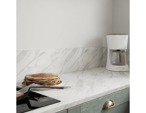 Crédence effet marbre blanc L.240 x H.20 cm x Ep. 8 mm - Cooke and Lewis - Brico Dépôt