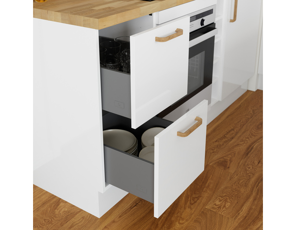 Façade 1 casserolier 40cm "Dorice" blanc brillant - L. 39.7 x H. 35.6cm - Cooke and Lewis - Brico Dépôt