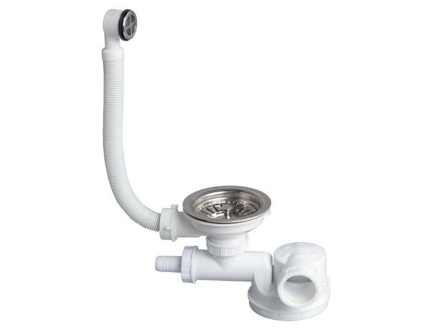 Kit vidage pour évier D90 1 bac + bonde - Dim. 90 x 40 mm - Wirquin - Brico Dépôt