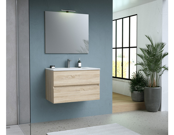 Ensemble meuble + vasque + miroir 80 cm "Arenzano" - Brico Dépôt