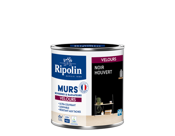 Peinture  intérieur Velours 0,5 L Noir Houvert - Ripolin - Brico Dépôt