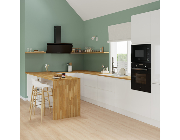 Plan de travail hêtre massif l.300 x P.62 x Ép. 4 cm - Cooke and Lewis - Brico Dépôt