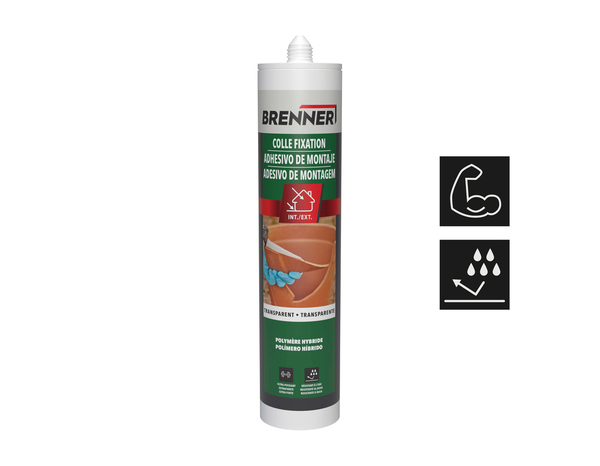 Colle de fixation polymère transparente - cartouche 290 ML - Brenner - Brico Dépôt