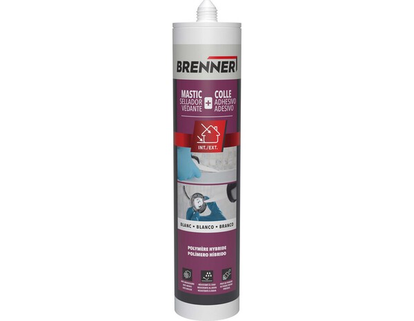 Mastic colle polymère intérieur/extérieur blanche - cartouche 290ML - Brenner - Brico Dépôt