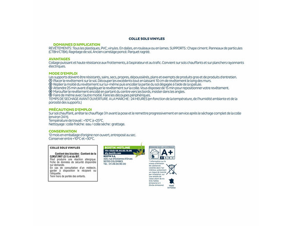 Colle acrylique pour sols souples plastiques, PVC, vinyles - Seau de 7 kg - Brico Dépôt