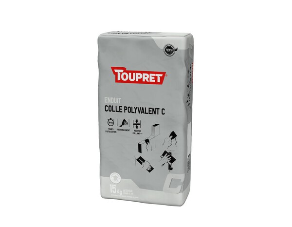 Enduit colle polyvalent C en poudre - sac de 15 kg - Toupret - Brico Dépôt