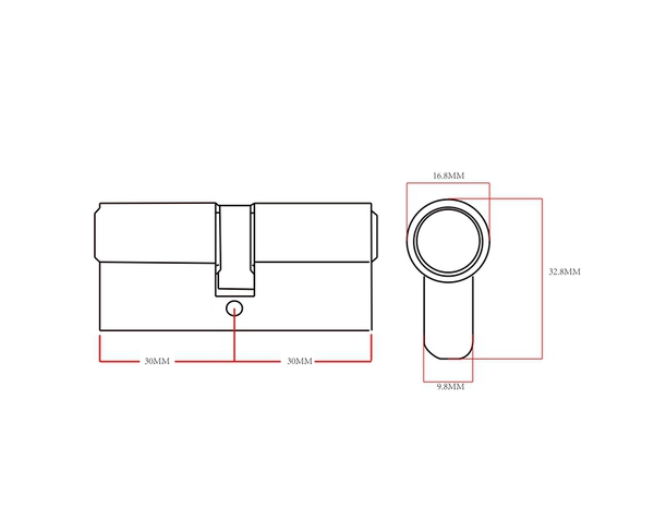 Cylindre 30x40 mm laiton poli avec 3 clefs - Brico Dépôt