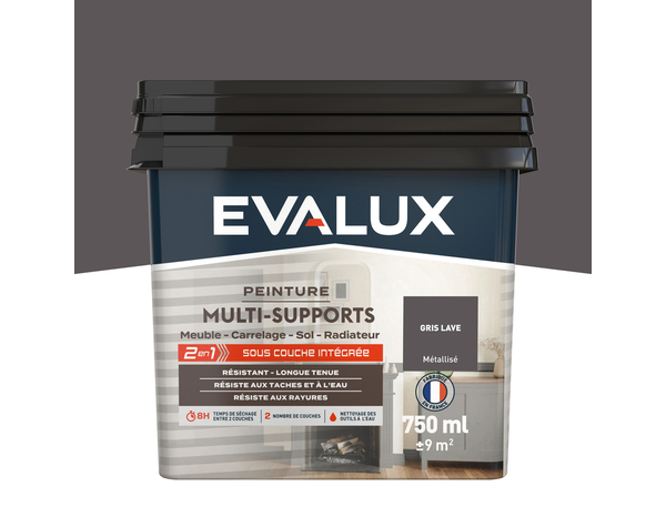 Peinture multi-supports Métal 0,75 L Gris Lave - Evalux - Brico Dépôt