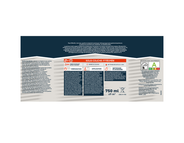 Peinture multi-supports Brillant 0,75 L Blanc Pur - Evalux - Brico Dépôt