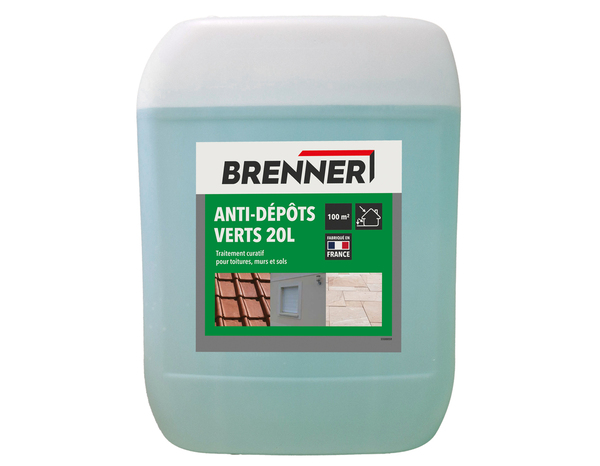 Anti-Dépôts Verts Guard 10 pour toitures, murs et sols - Bidon 20 L - Brenner - Brico Dépôt