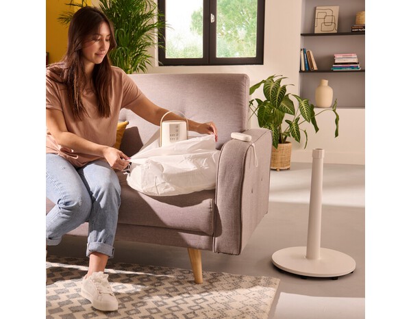 Ventilateur sur pied blanc 45W - l. 41,5cm x P. 36,5 cm - Brico Dépôt