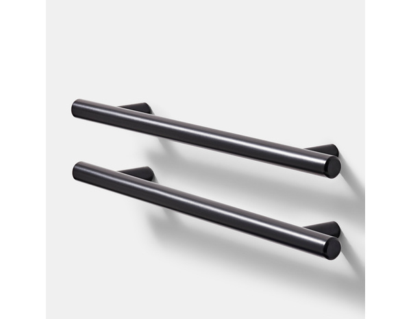 2 poignées de cuisine droites 22cm noir mat - Cooke and Lewis - Brico Dépôt