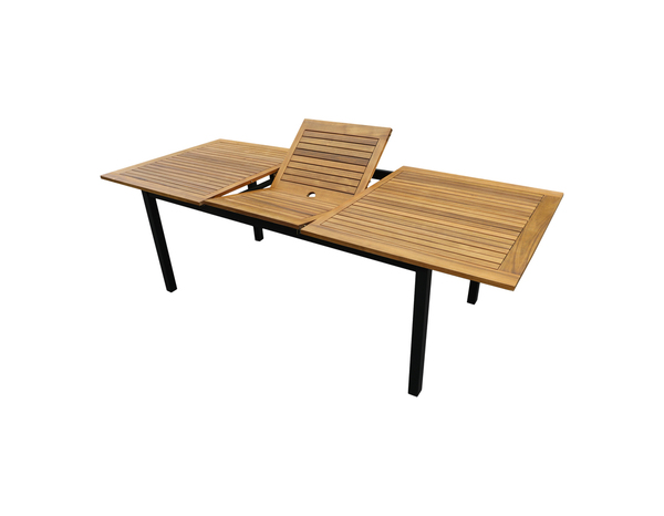 Table acacia/aluminium extensible 8 places "FASIA" - L. 180 à 240 x l. 100 x H. 75 cm. - Marque BLOOMA - Brico Dépôt