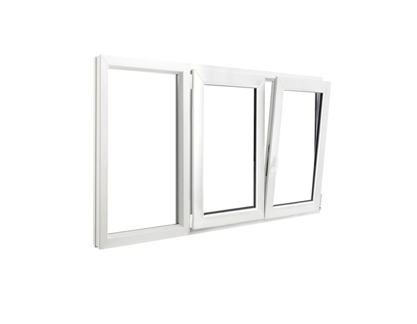 Fenêtre PVC blanc oscillo-battante 3 vantaux h.135 x l.180 cm - GoodHome - Brico Dépôt