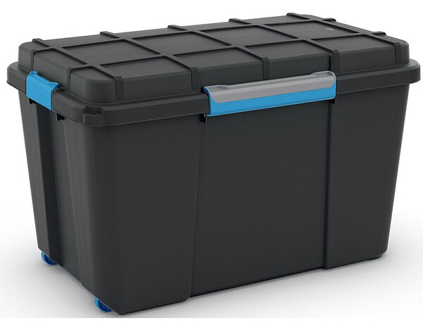 Boîte de rangement étanche noire "Scuba" 110 L - Brico Dépôt