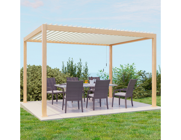 Pergola imitation bois blanc - 3 x 4 m - Brico Dépôt