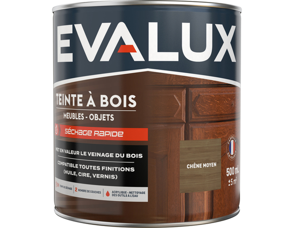 Teinte bois chêne moyen 0,5 L - Evalux - Brico Dépôt