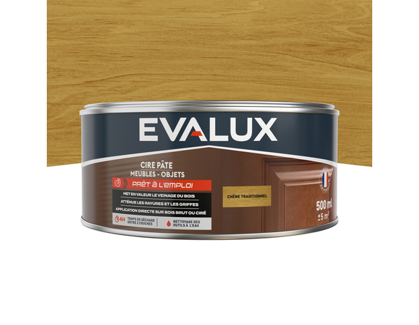 Cire chêne clair 0,5L aspect satiné - Evalux - Brico Dépôt