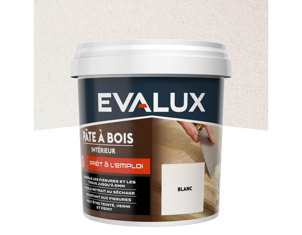 Pâte à bois blanc 500g à usage intérieur - Prêt à l'emploi - Evalux - Brico Dépôt