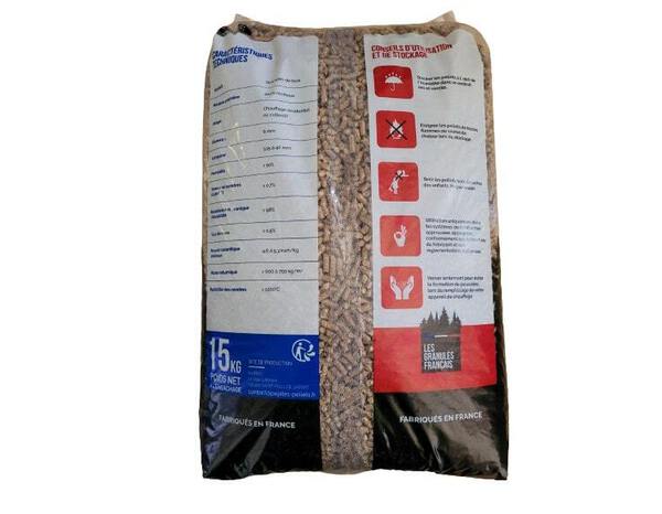 Granulé de bois Din/En Plus - Sac de 15 kg, taux d'humidité : ≤ 10% - Brico Dépôt