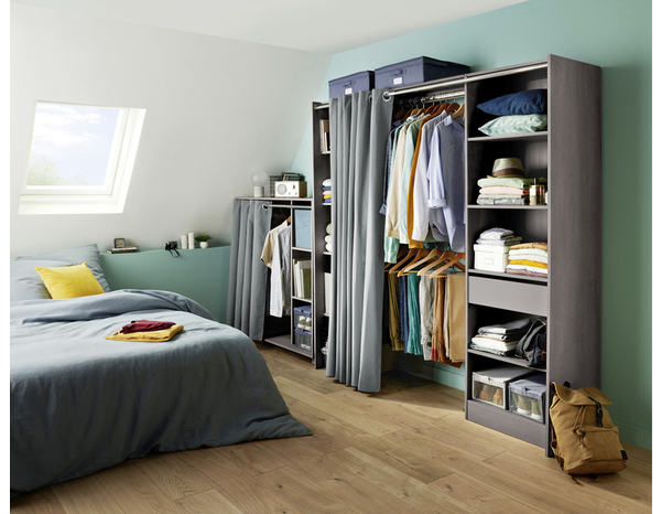 Kit Dressing imitation chêne grisé "Eklips 2" - H. 200 x L. 200 x P. 48 cm  - Cooke and Lewis - Brico Dépôt