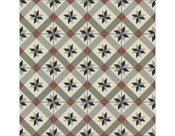 Dalle PVC clipsable "Eliza" à motifs géométriques gris et rouges - L. 61cm x - L. 30,5cm - Cooke and Lewis - Brico Dépôt