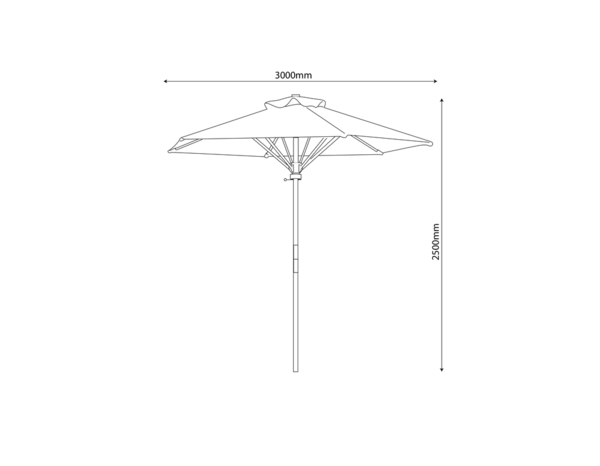 Parasol droit en bois "LEOTIS" - L. 300 x l. 300 cm - Marque BLOOMA - Brico Dépôt