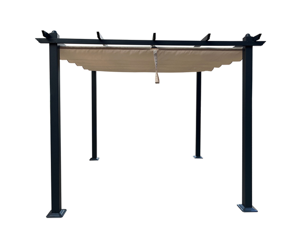 Pergola aluminium 3 X 3 m avec toile coulissante - Brico Dépôt