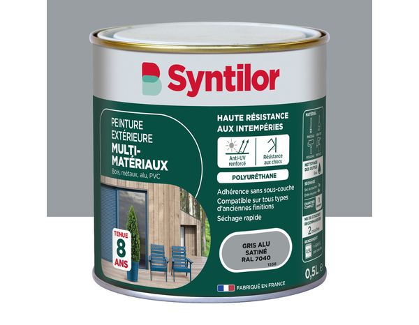 Peinture extérieure multi-matériaux - Gris aluminium - 0,5 L - Syntilor - Brico Dépôt