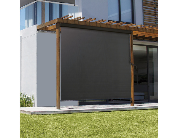 Store extérieur manuel enroulable gris - L. 120 X H. 250 CM - Brico Dépôt