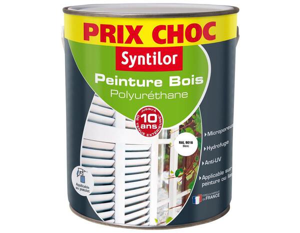 Peinture bois polyuréthane blanc - pot de 2,5L - Syntilor - Brico Dépôt